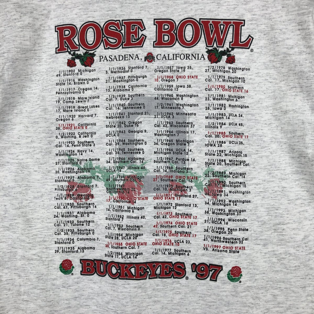 ONEITA OHIO STATE Rose Bowl 1997 College T-shirt, Men's Size L (approx.), Vintage cotton gray type Vintage Second Hand