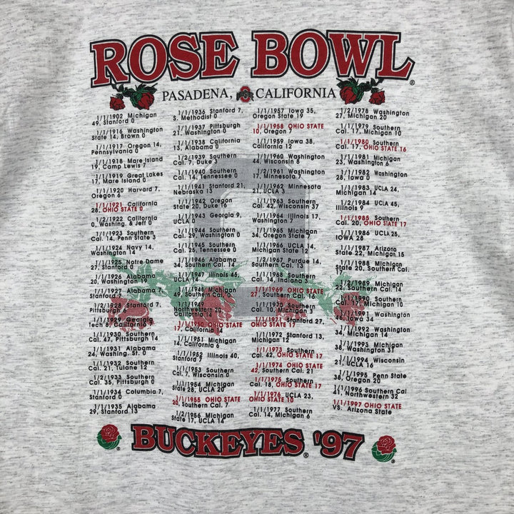 ONEITA OHIO STATE Rose Bowl 1997 College T-shirt, Men's Size L (approx.), Vintage cotton gray type Vintage Second Hand
