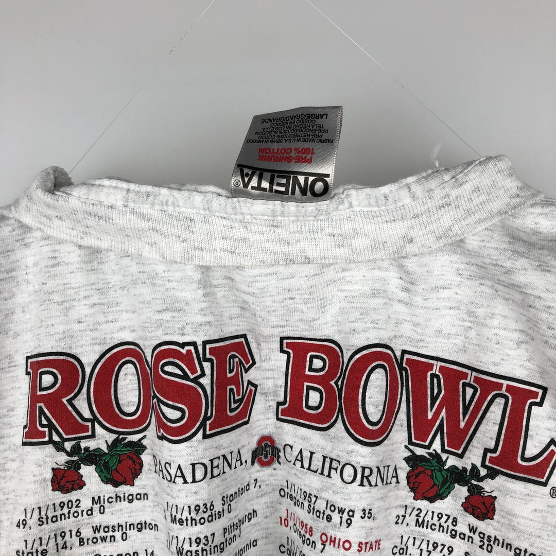 ONEITA OHIO STATE Rose Bowl 1997 College T-shirt, Men's Size L (approx.), Vintage cotton gray type Vintage Second Hand