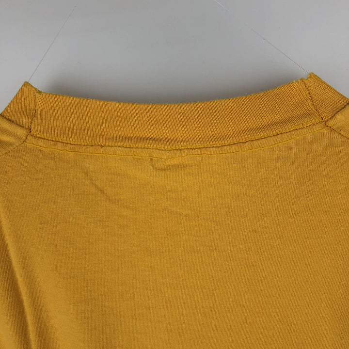 90'S Fruit of the Loom College T-shirt, Made in USA, Men's L size, Vintage cotton yellow type Vintage Second Hand