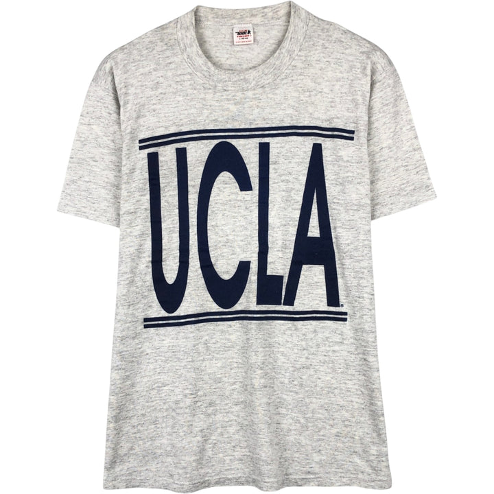 1990'S H. WOLF & SONS UCLA (University of California, Los Angeles) College T-shirt, Made in USA, Men's Size L (approx.), Vintage polyester gray type Vintage Second Hand