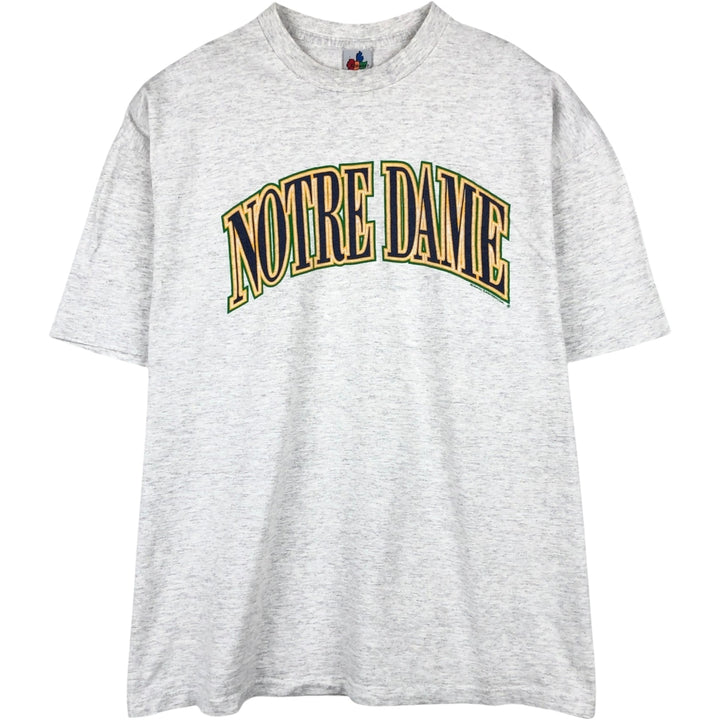 90'S Midwest Embroidery Notre Dame University College T-shirt, Made in USA, Men's XL equivalent, Vintage cotton gray type Vintage Second Hand