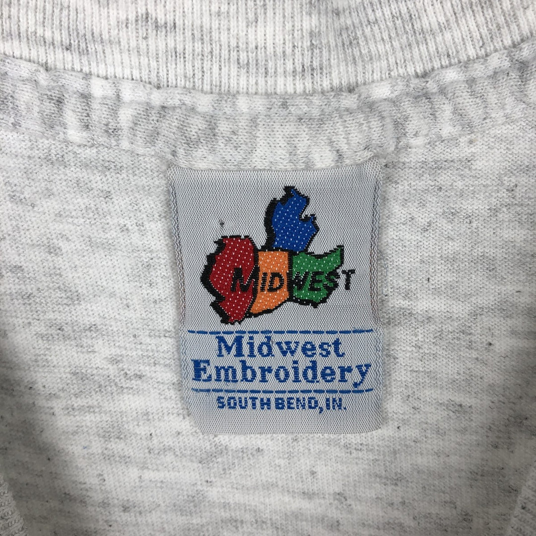 90'S Midwest Embroidery Notre Dame University College T-shirt, Made in USA, Men's XL equivalent, Vintage cotton gray type Vintage Second Hand