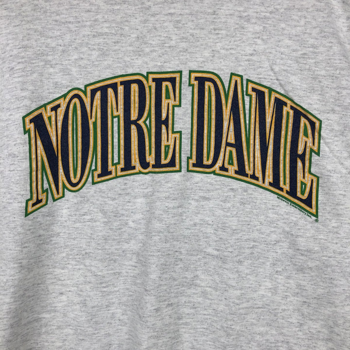 90'S Midwest Embroidery Notre Dame University College T-shirt, Made in USA, Men's XL equivalent, Vintage cotton gray type Vintage Second Hand
