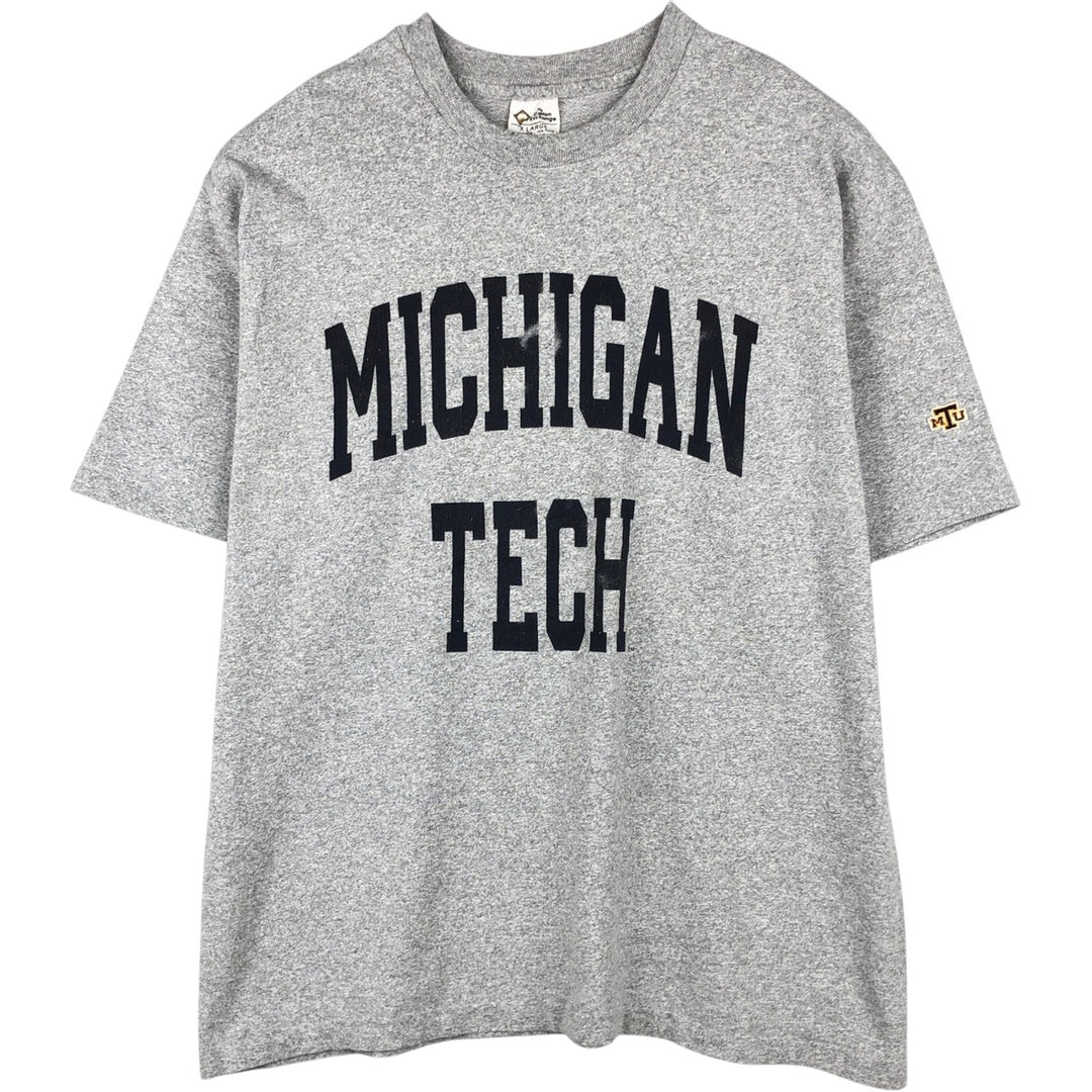 1990'S The Cotton Exchange MICHIGAN University of Michigan College T-shirt, Made in USA, Men's XL equivalent, Vintage cotton gray type Vintage Second Hand