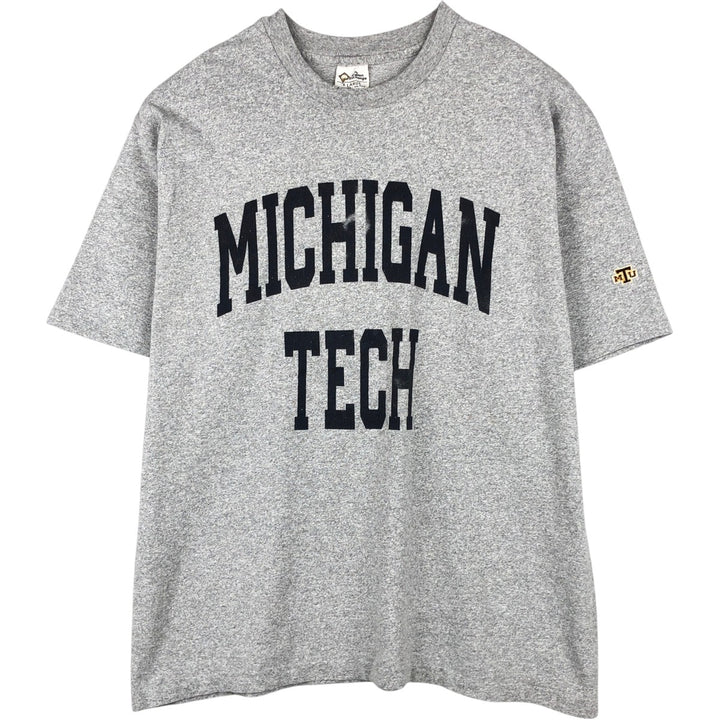 1990'S The Cotton Exchange MICHIGAN University of Michigan College T-shirt, Made in USA, Men's XL equivalent, Vintage cotton gray type Vintage Second Hand