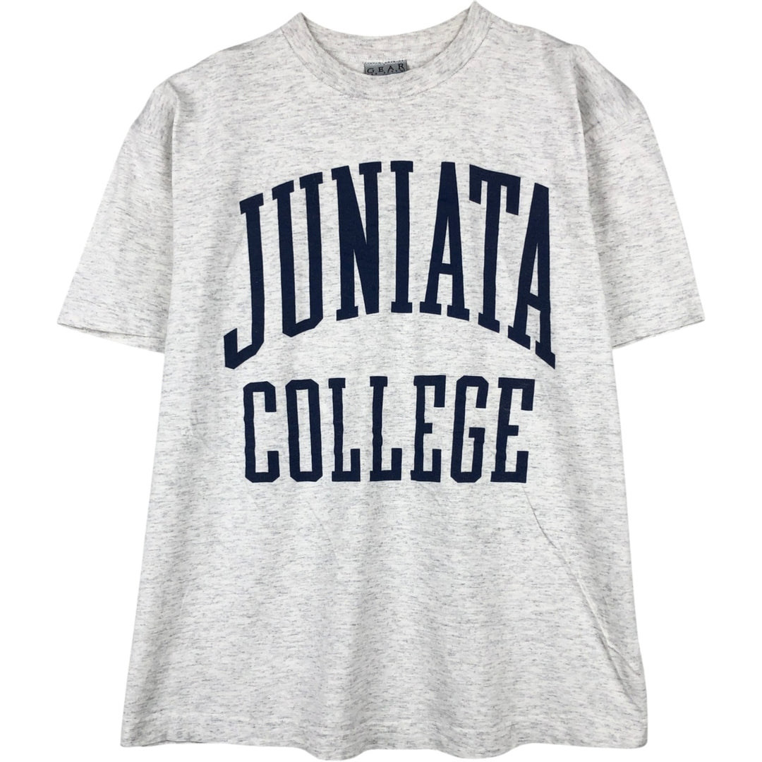 GEAR College T-shirt, Made in USA, Men's Size L cotton gray type Vintage Second Hand