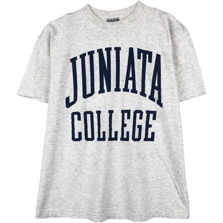 GEAR College T-shirt, Made in USA, Men's Size L cotton gray type Vintage Second Hand