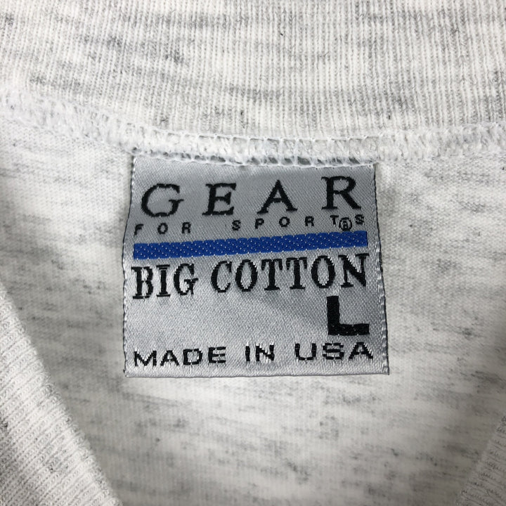 GEAR College T-shirt, Made in USA, Men's Size L cotton gray type Vintage Second Hand