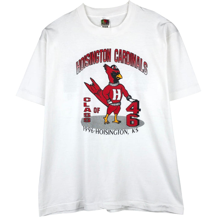 90'S Fruit of the Loom Best College T-Shirt, Men's Size L (approx.), Vintage cotton white type Vintage Second Hand