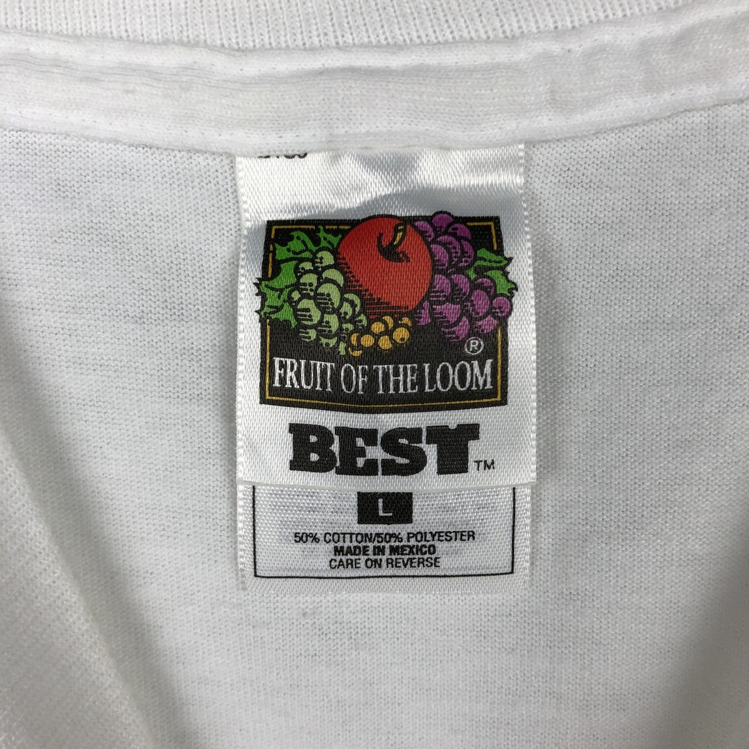 90'S Fruit of the Loom Best College T-Shirt, Men's Size L (approx.), Vintage cotton white type Vintage Second Hand