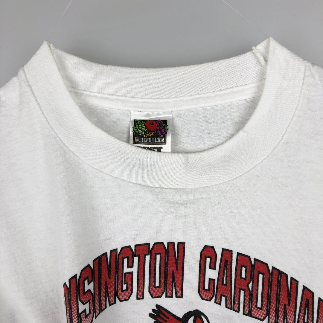 90'S Fruit of the Loom Best College T-Shirt, Men's Size L (approx.), Vintage cotton white type Vintage Second Hand