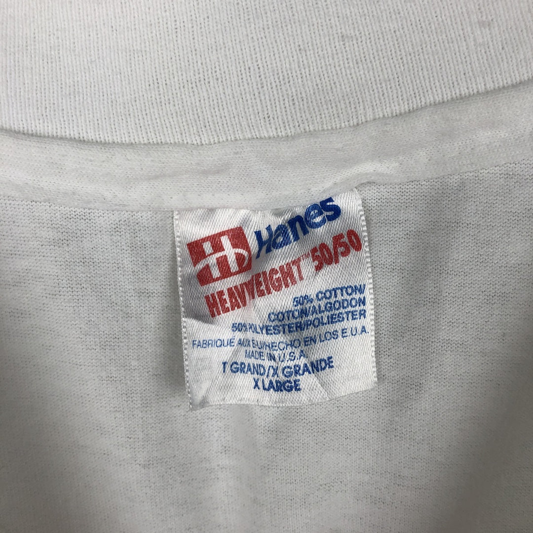 90'S Hanes HEAVYWEIGHT 50 cotton white type Vintage Second Hand