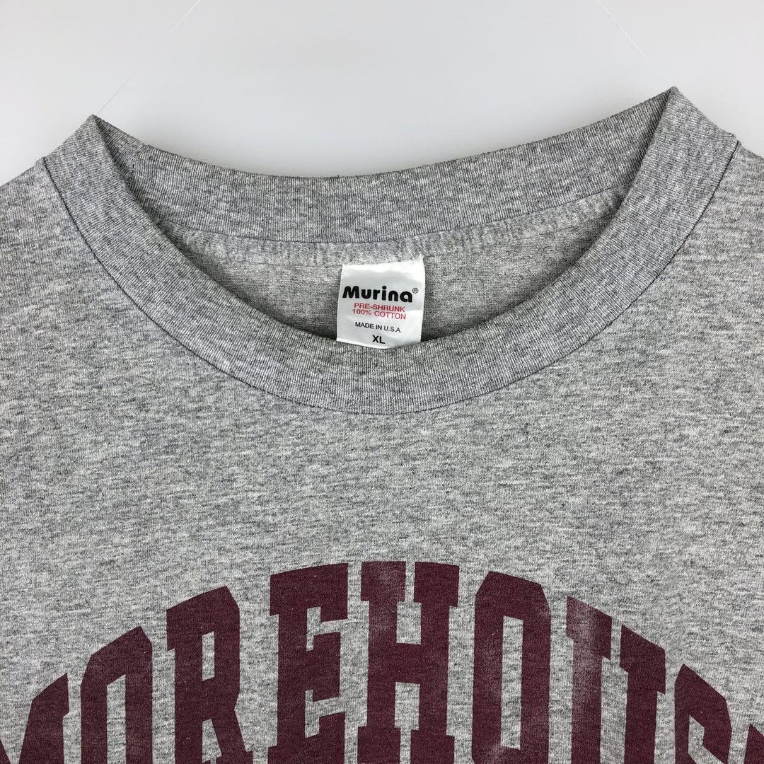 MURINA College T-shirt, Made in USA, Men's XL equivalent. cotton gray type Vintage Second Hand