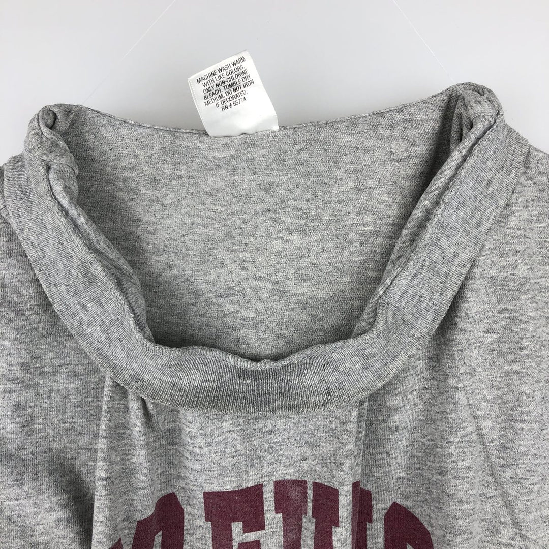 MURINA College T-shirt, Made in USA, Men's XL equivalent. cotton gray type Vintage Second Hand
