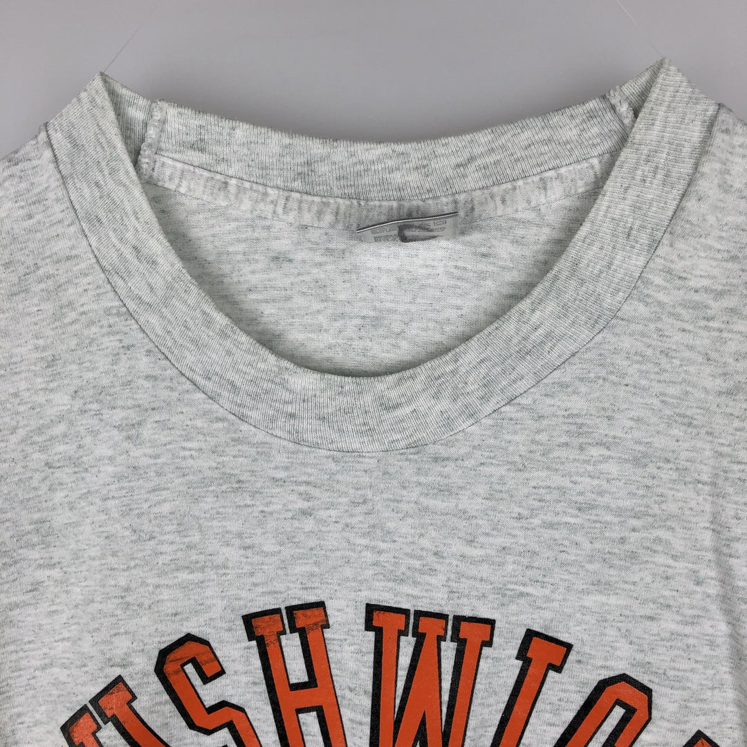 Fruit of the Loom BEST 3-Piece Print College T-Shirt, Made in USA, Men's Size L (Equivalent), Vintage cotton gray type Vintage Second Hand
