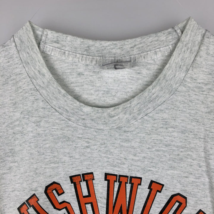 Fruit of the Loom BEST 3-Piece Print College T-Shirt, Made in USA, Men's Size L (Equivalent), Vintage cotton gray type Vintage Second Hand