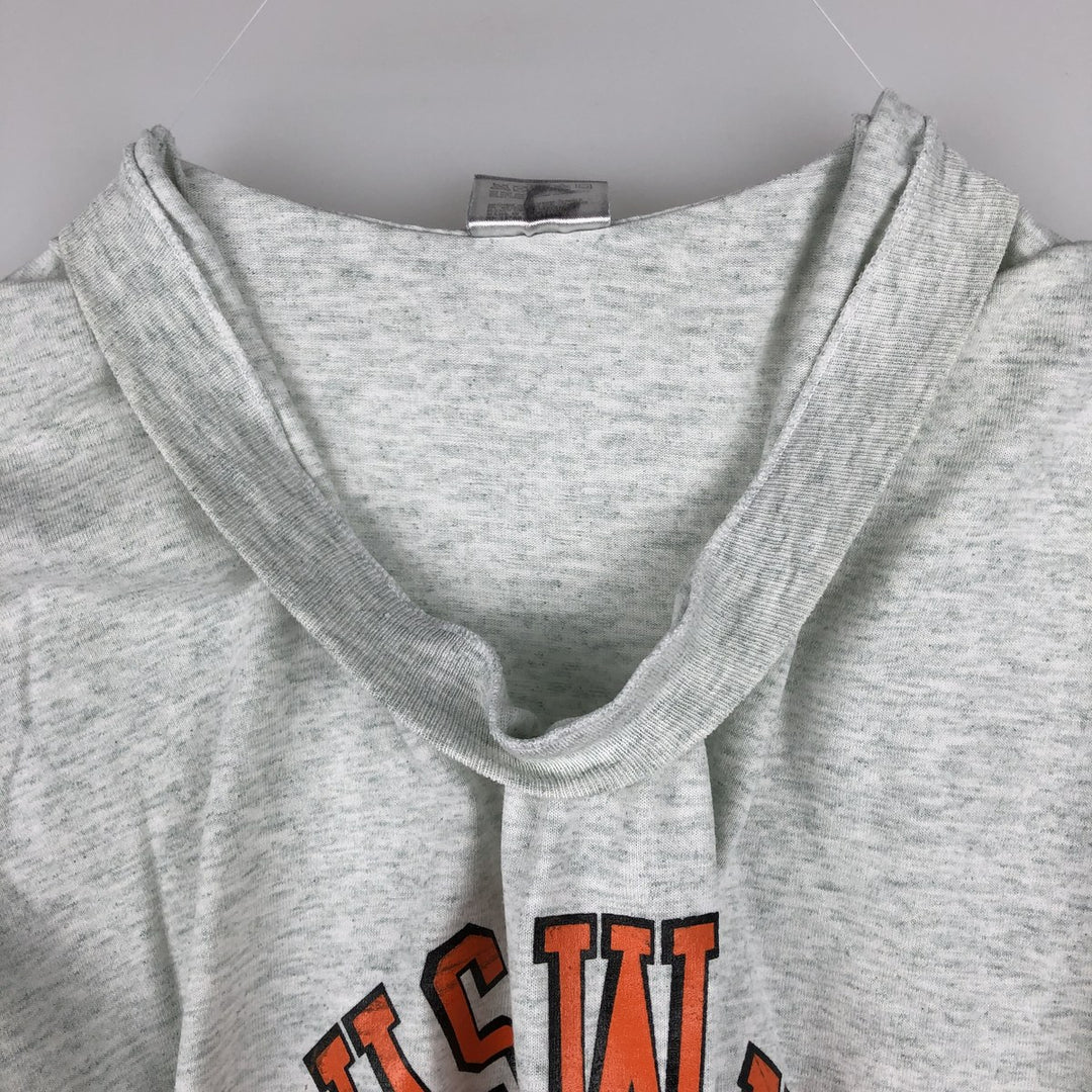 Fruit of the Loom BEST 3-Piece Print College T-Shirt, Made in USA, Men's Size L (Equivalent), Vintage cotton gray type Vintage Second Hand