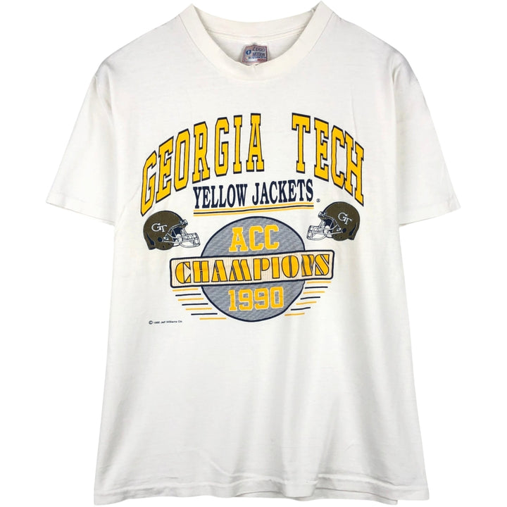 90'S Logo Motion College T-Shirt, Made in USA, Men's Size L (Equivalent), Vintage cotton white type Vintage Second Hand