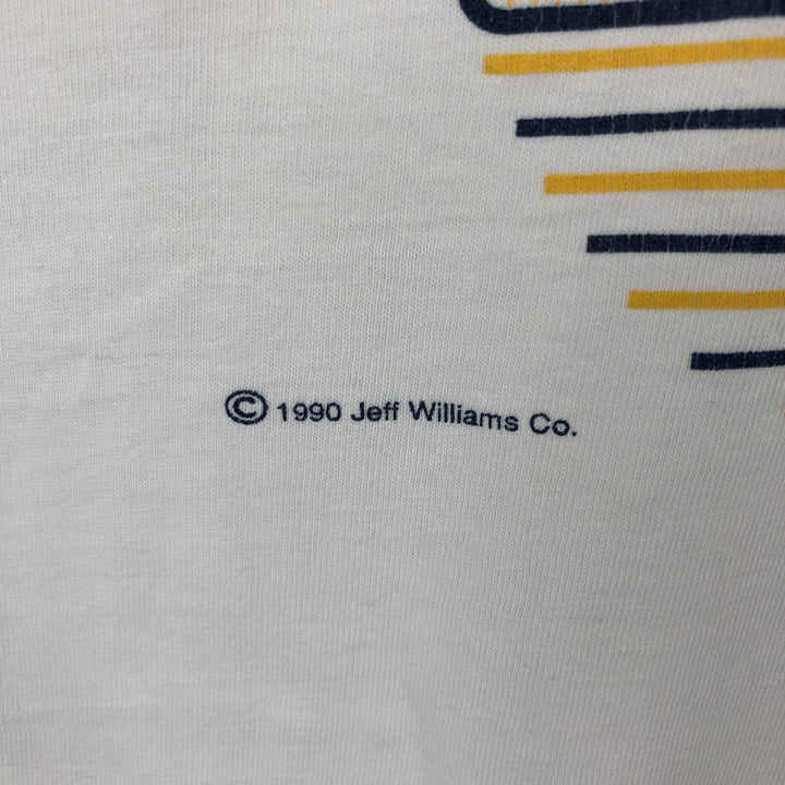 90'S Logo Motion College T-Shirt, Made in USA, Men's Size L (Equivalent), Vintage cotton white type Vintage Second Hand