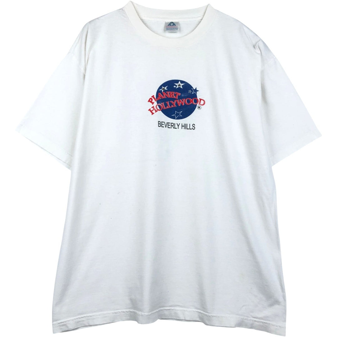 90'S Alstyle PLANET HOLLYWOOD Advertising T-shirt, Men's XL equivalent, Vintage cotton white type Vintage Second Hand
