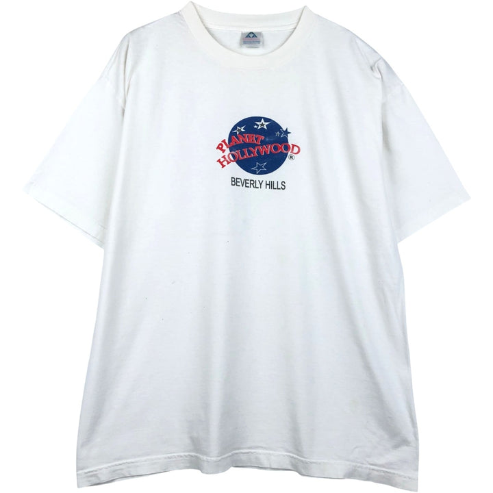 90'S Alstyle PLANET HOLLYWOOD Advertising T-shirt, Men's XL equivalent, Vintage cotton white type Vintage Second Hand