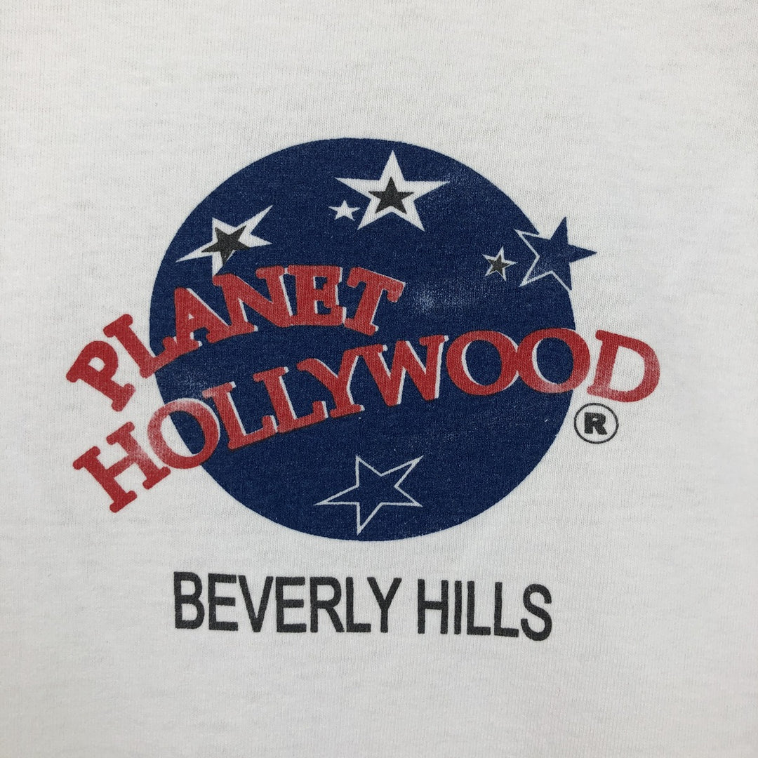 90'S Alstyle PLANET HOLLYWOOD Advertising T-shirt, Men's XL equivalent, Vintage cotton white type Vintage Second Hand