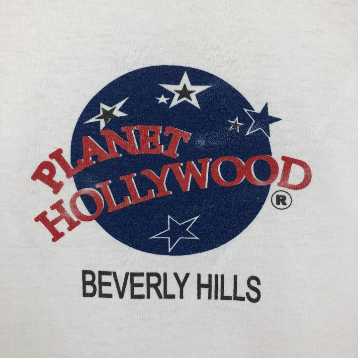 90'S Alstyle PLANET HOLLYWOOD Advertising T-shirt, Men's XL equivalent, Vintage cotton white type Vintage Second Hand