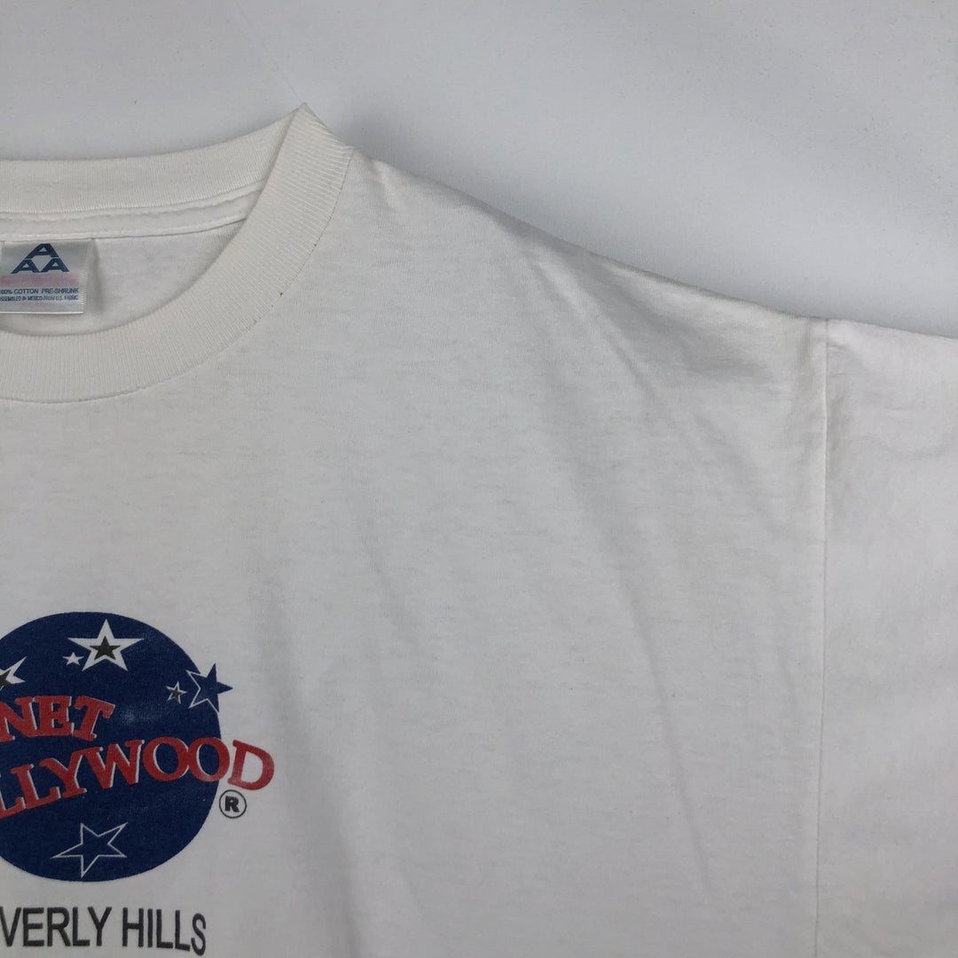 90'S Alstyle PLANET HOLLYWOOD Advertising T-shirt, Men's XL equivalent, Vintage cotton white type Vintage Second Hand