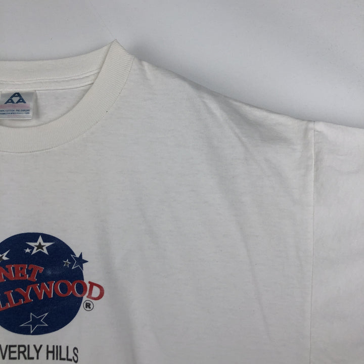 90'S Alstyle PLANET HOLLYWOOD Advertising T-shirt, Men's XL equivalent, Vintage cotton white type Vintage Second Hand