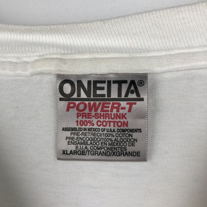 90'S ONEITA Pancreas MT Advertising T-Shirt, Men's XL equivalent, Vintage cotton white type Vintage Second Hand