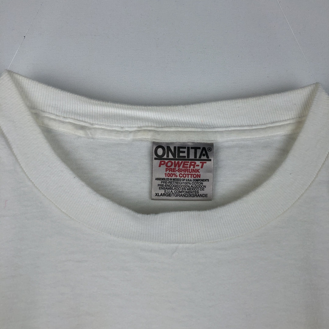 90'S ONEITA Pancreas MT Advertising T-Shirt, Men's XL equivalent, Vintage cotton white type Vintage Second Hand
