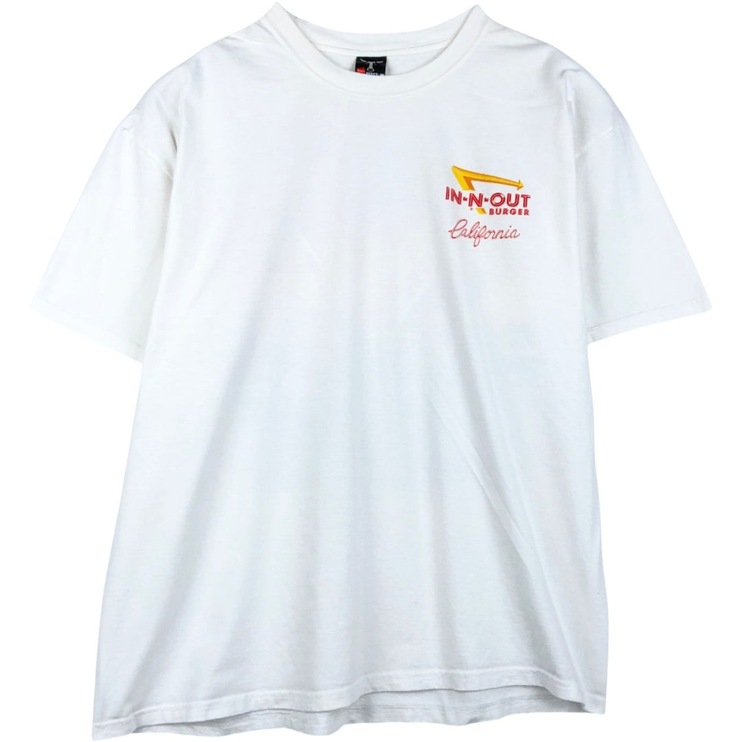 2000'S Hanes BEEFY-T IN-N-OUT BURGER advertising T-shirt, men's size XL (approx.) cotton white type Vintage Second Hand