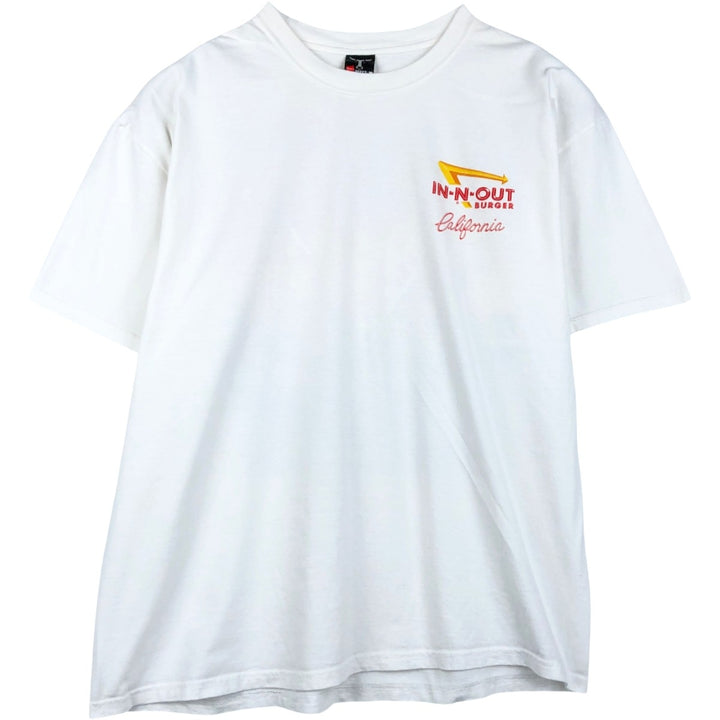 2000'S Hanes BEEFY-T IN-N-OUT BURGER advertising T-shirt, men's size XL (approx.) cotton white type Vintage Second Hand