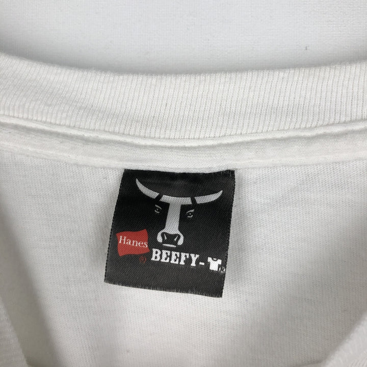 2000'S Hanes BEEFY-T IN-N-OUT BURGER advertising T-shirt, men's size XL (approx.) cotton white type Vintage Second Hand
