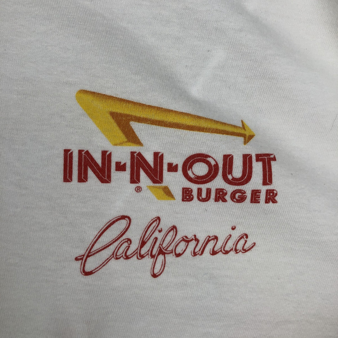 2000'S Hanes BEEFY-T IN-N-OUT BURGER advertising T-shirt, men's size XL (approx.) cotton white type Vintage Second Hand