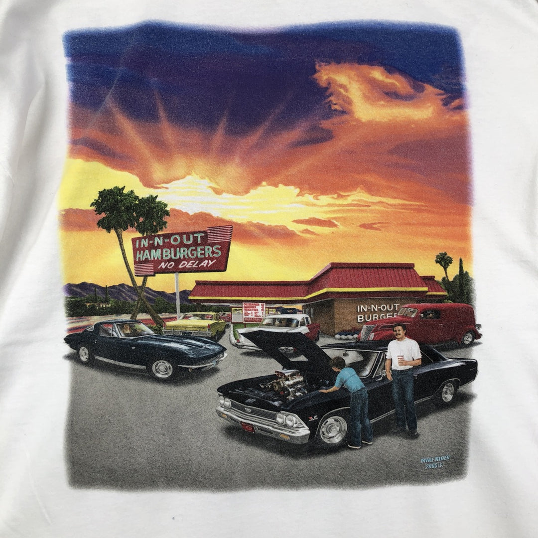 2000'S Hanes BEEFY-T IN-N-OUT BURGER advertising T-shirt, men's size XL (approx.) cotton white type Vintage Second Hand