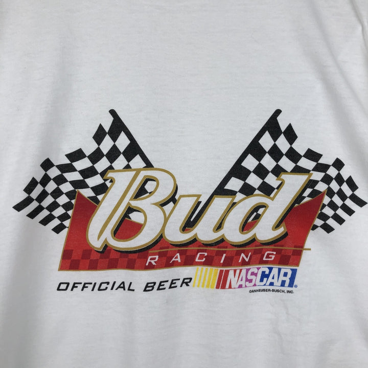 90s-00'S Delta Budweiser NASCAR advertising T-shirt, men's size XL (approx.) cotton white type Vintage Second Hand