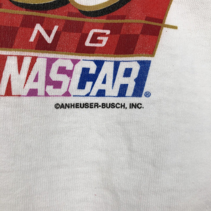 90s-00'S Delta Budweiser NASCAR advertising T-shirt, men's size XL (approx.) cotton white type Vintage Second Hand