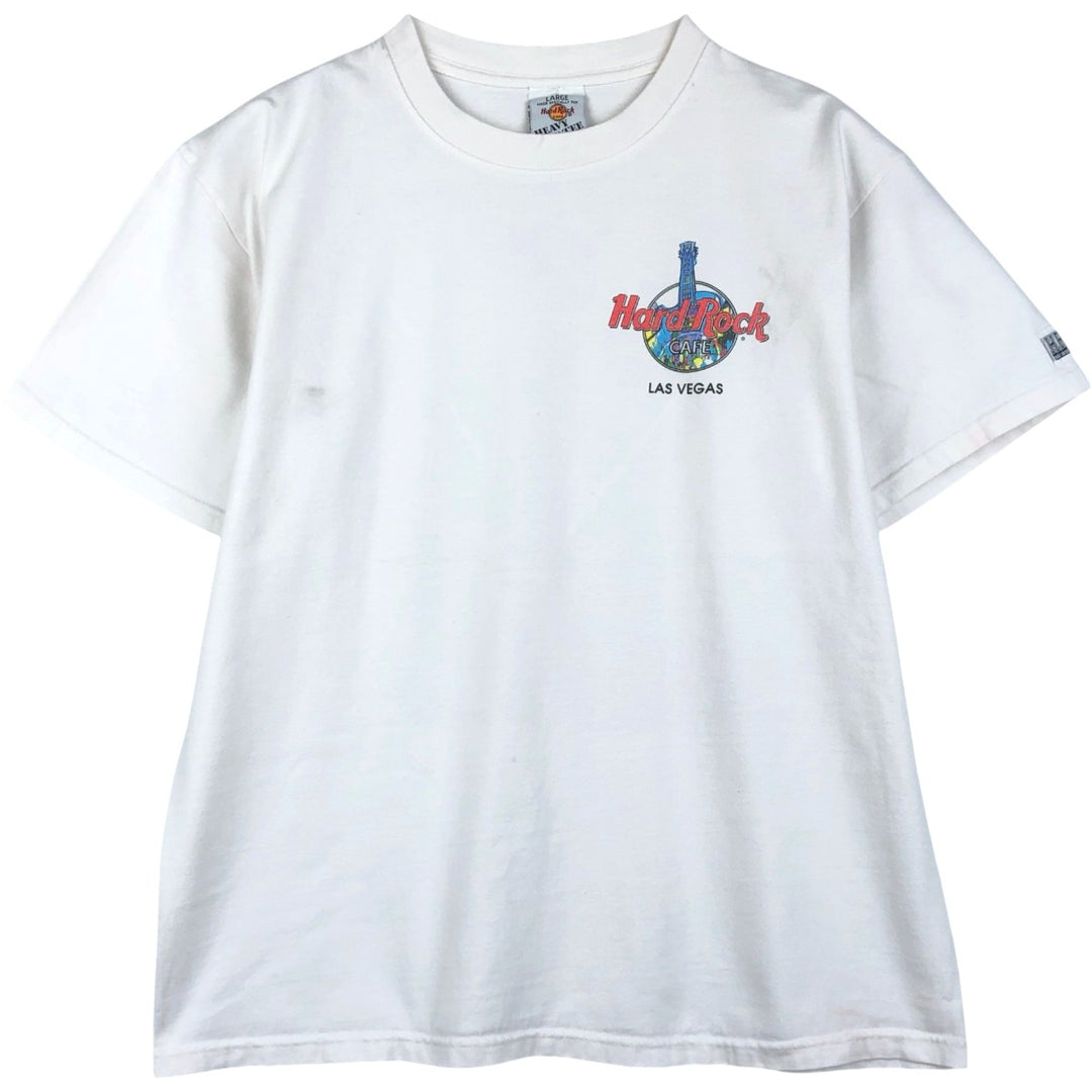 90'S HARD ROCK CAFE Hard Rock Cafe Advertising T-shirt Made in USA Men's L Vintage cotton white type Vintage Second Hand