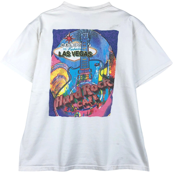 90'S HARD ROCK CAFE Hard Rock Cafe Advertising T-shirt Made in USA Men's L Vintage cotton white type Vintage Second Hand