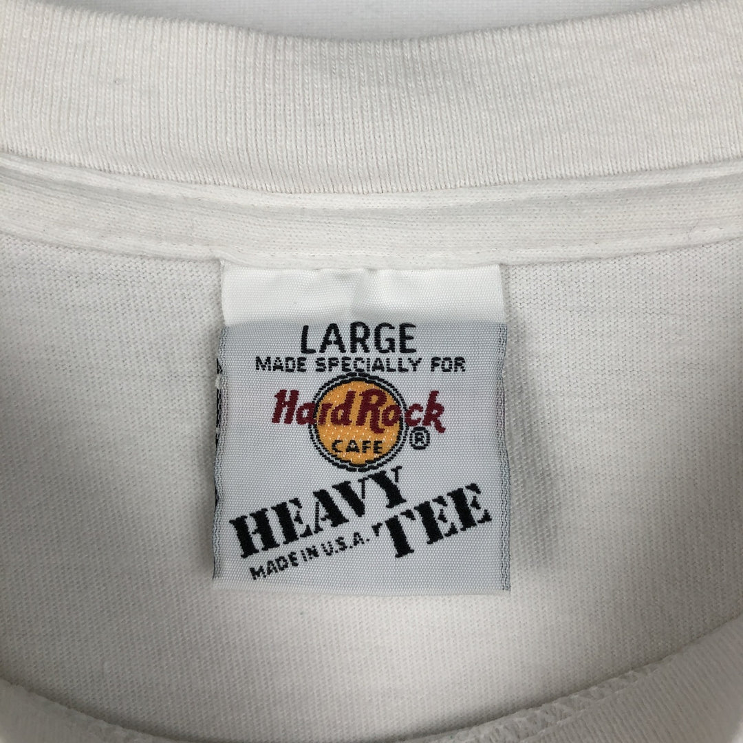 90'S HARD ROCK CAFE Hard Rock Cafe Advertising T-shirt Made in USA Men's L Vintage cotton white type Vintage Second Hand