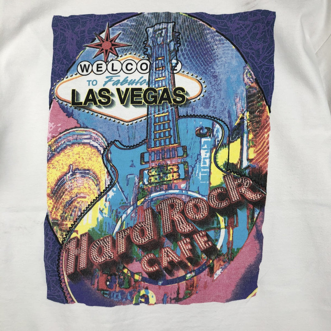 90'S HARD ROCK CAFE Hard Rock Cafe Advertising T-shirt Made in USA Men's L Vintage cotton white type Vintage Second Hand