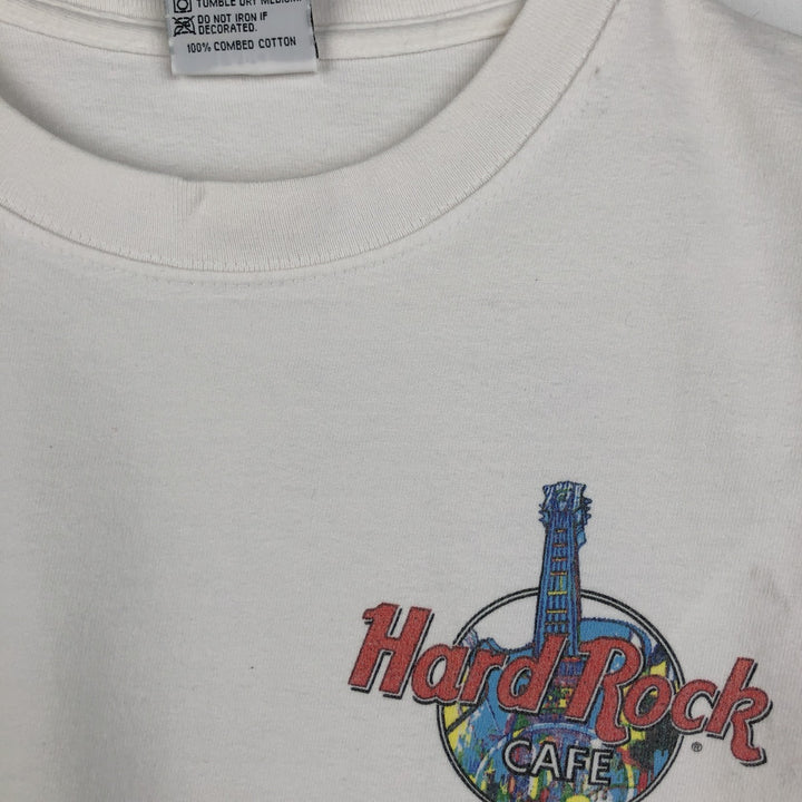 90'S HARD ROCK CAFE Hard Rock Cafe Advertising T-shirt Made in USA Men's L Vintage cotton white type Vintage Second Hand