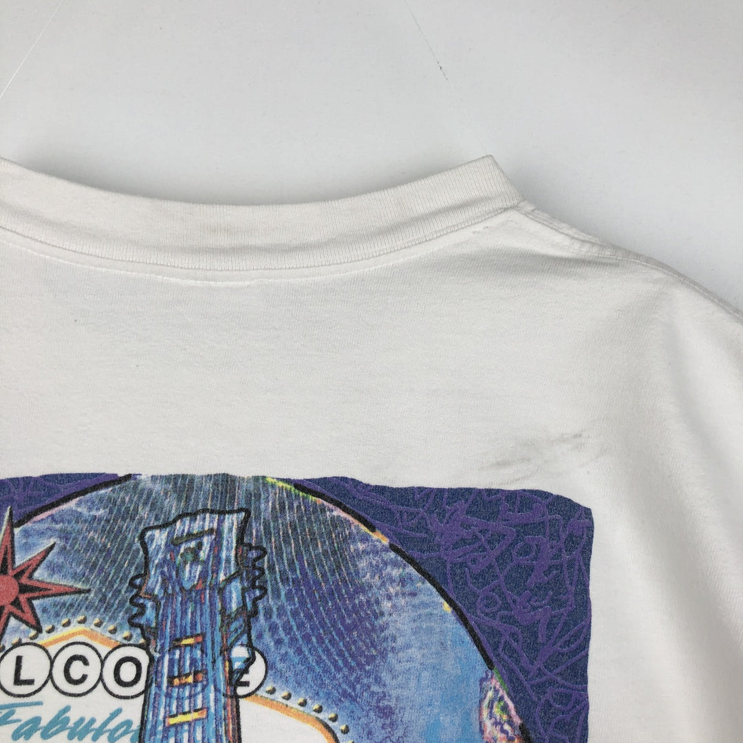 90'S HARD ROCK CAFE Hard Rock Cafe Advertising T-shirt Made in USA Men's L Vintage cotton white type Vintage Second Hand