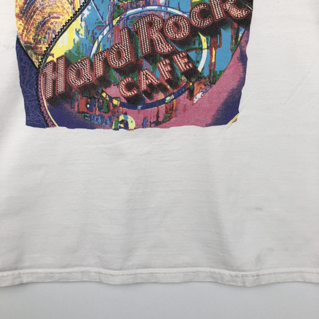 90'S HARD ROCK CAFE Hard Rock Cafe Advertising T-shirt Made in USA Men's L Vintage cotton white type Vintage Second Hand
