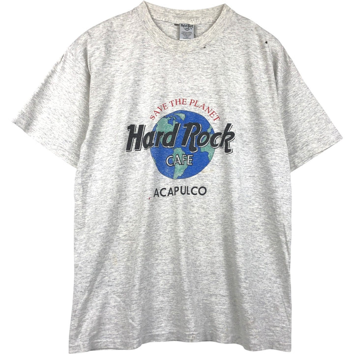 90'S HARD ROCK CAFE Hard Rock Cafe Advertising T-shirt Men's L equivalent Vintage cotton gray type Vintage Second Hand