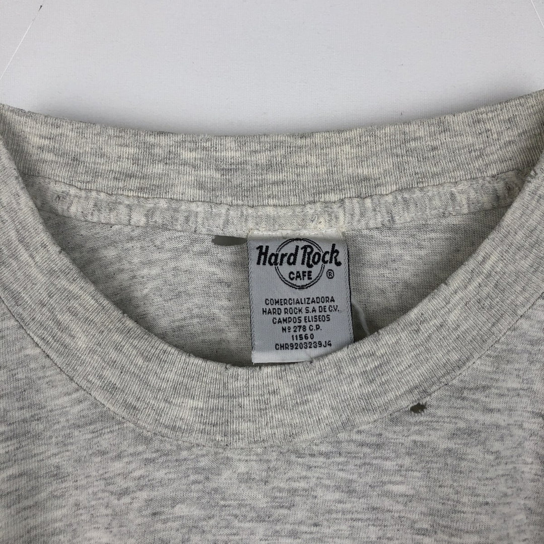 90'S HARD ROCK CAFE Hard Rock Cafe Advertising T-shirt Men's L equivalent Vintage cotton gray type Vintage Second Hand