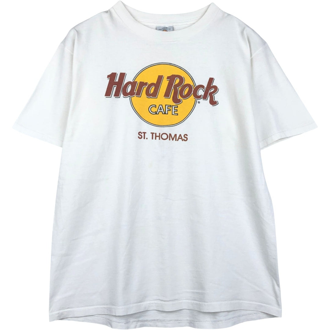90'S HARD ROCK CAFE Hard Rock Cafe Advertising T-shirt Made in USA Men's L Vintage cotton white type Vintage Second Hand