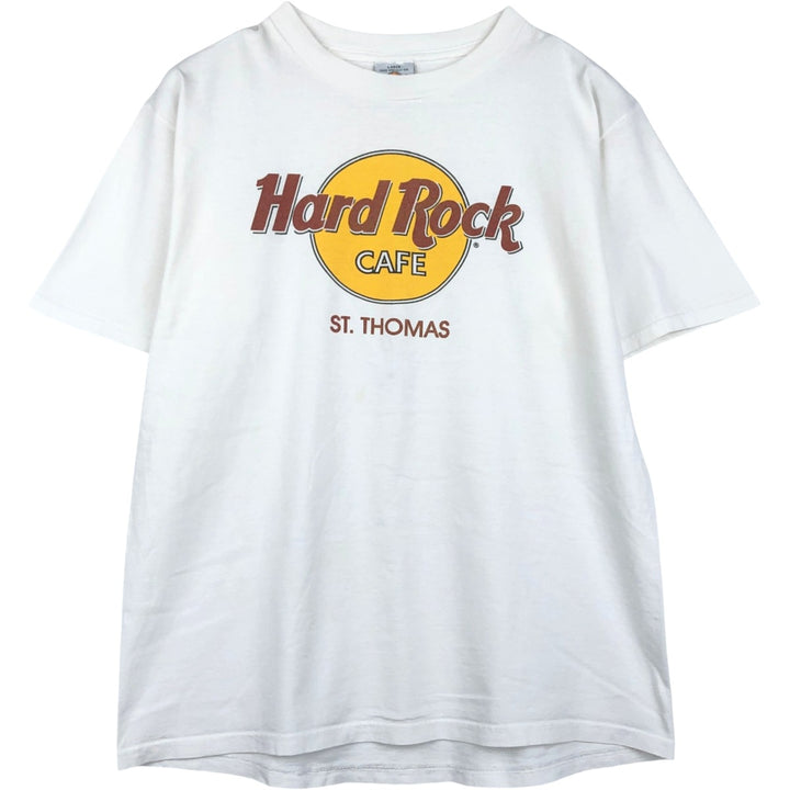 90'S HARD ROCK CAFE Hard Rock Cafe Advertising T-shirt Made in USA Men's L Vintage cotton white type Vintage Second Hand